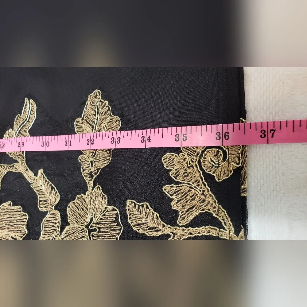 Tadashi Shoji Kami Dress Black & Gold  Knee length Sleeveless Size 6 Petite - Picture 10 of 16